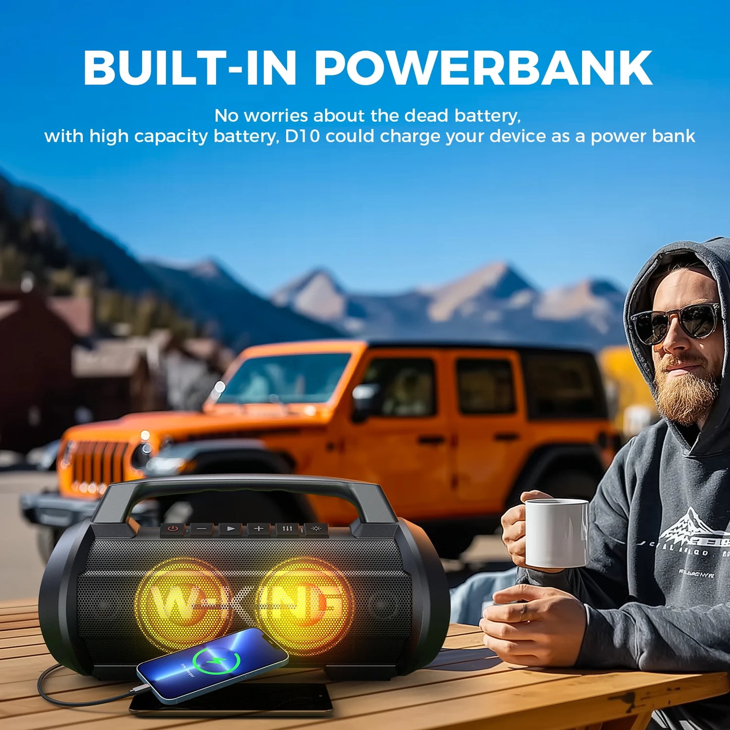 W-KING 70W – IPX6 Portable Wireless Speaker