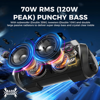 W-KING 70W – IPX6 Portable Wireless Speaker