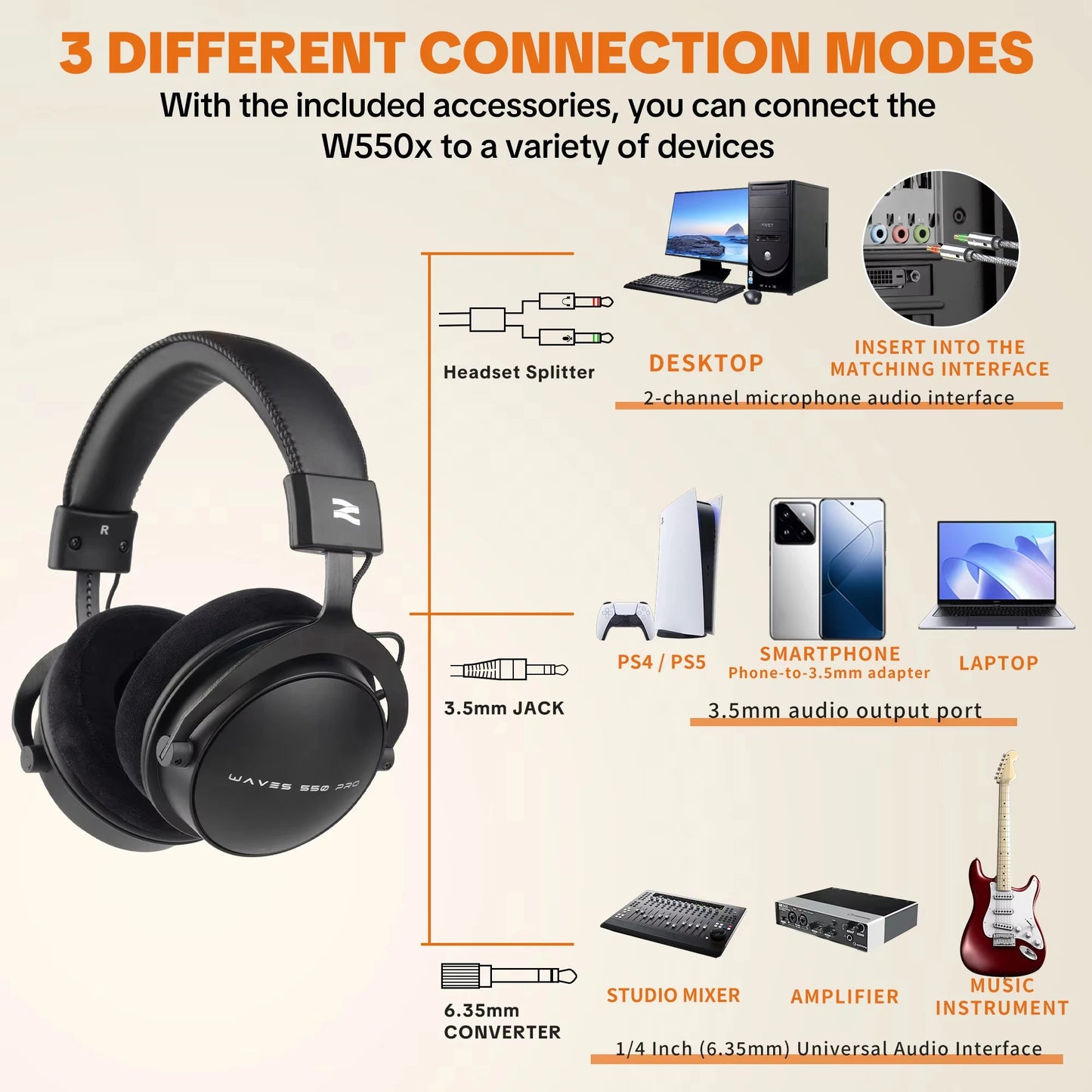 Talomen W550X – Wired Over-Ear, 50mm Driver