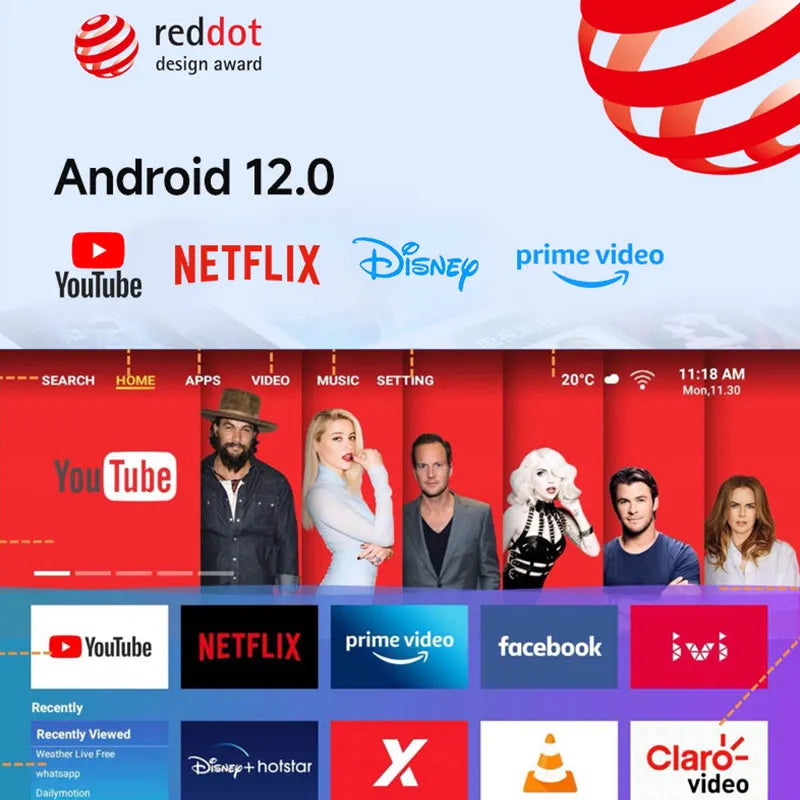 Lenovo 100M – 4K Portable, Android 12, WiFi 6
