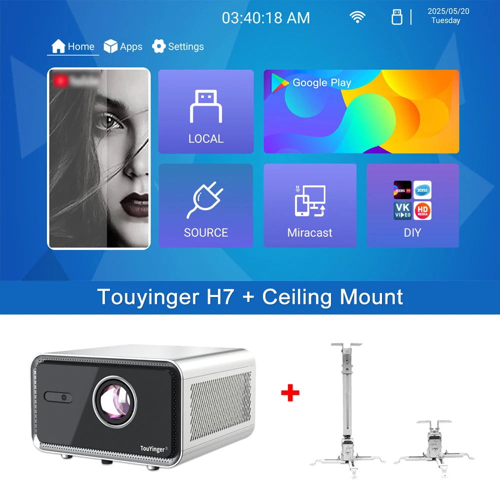 Touyinger H7 Plus – Full HD 1080P Outdoor Projector