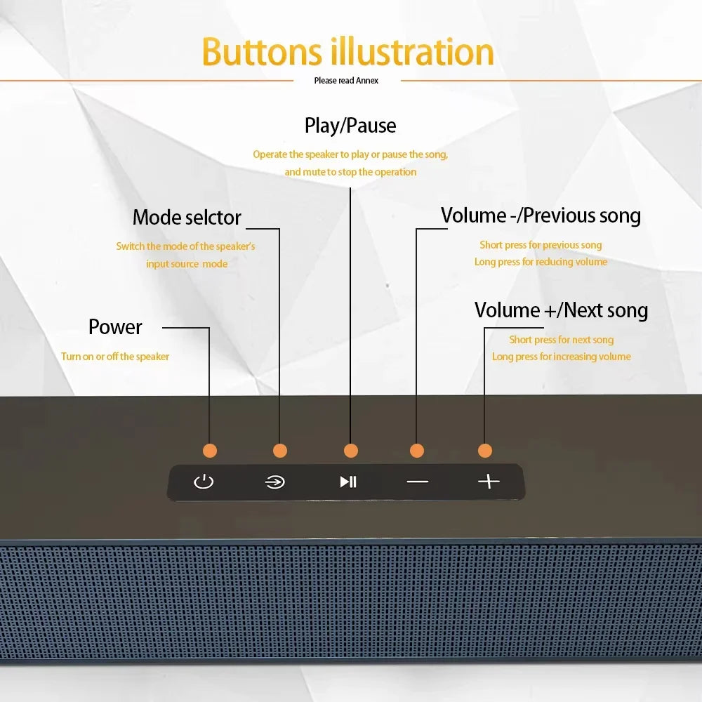Bluetooth Sound Bar – 2.1 Wireless Surround Stereo