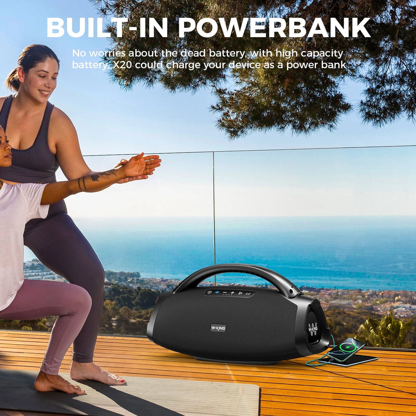 W-KING 200W – Massive Bass Party Boombox, IPX6