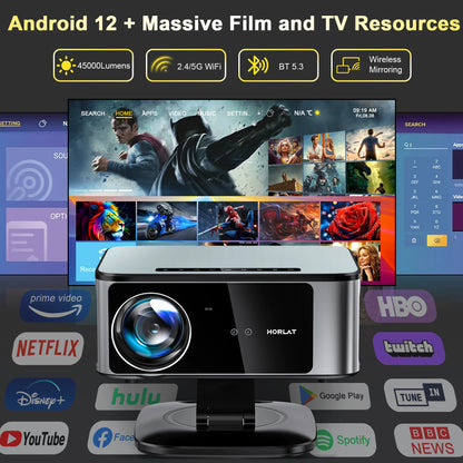 HORLAT 4K UHD Laser Projector – 3000 ANSI, Daylight