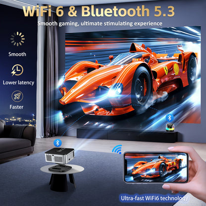 HORLAT Google TV Projector – 2000 ANSI, Voice Control