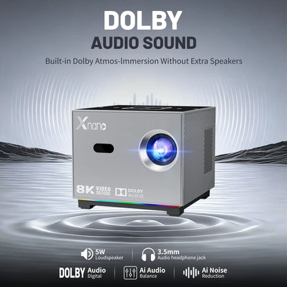 Portable LED Projector – WiFi, BT, Voice Remote
