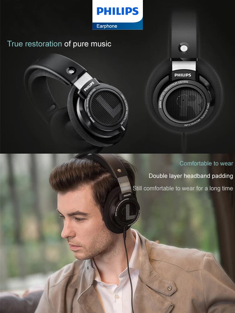 Philips SHP9500 – HiFi Wired, HD Mic, Open Back