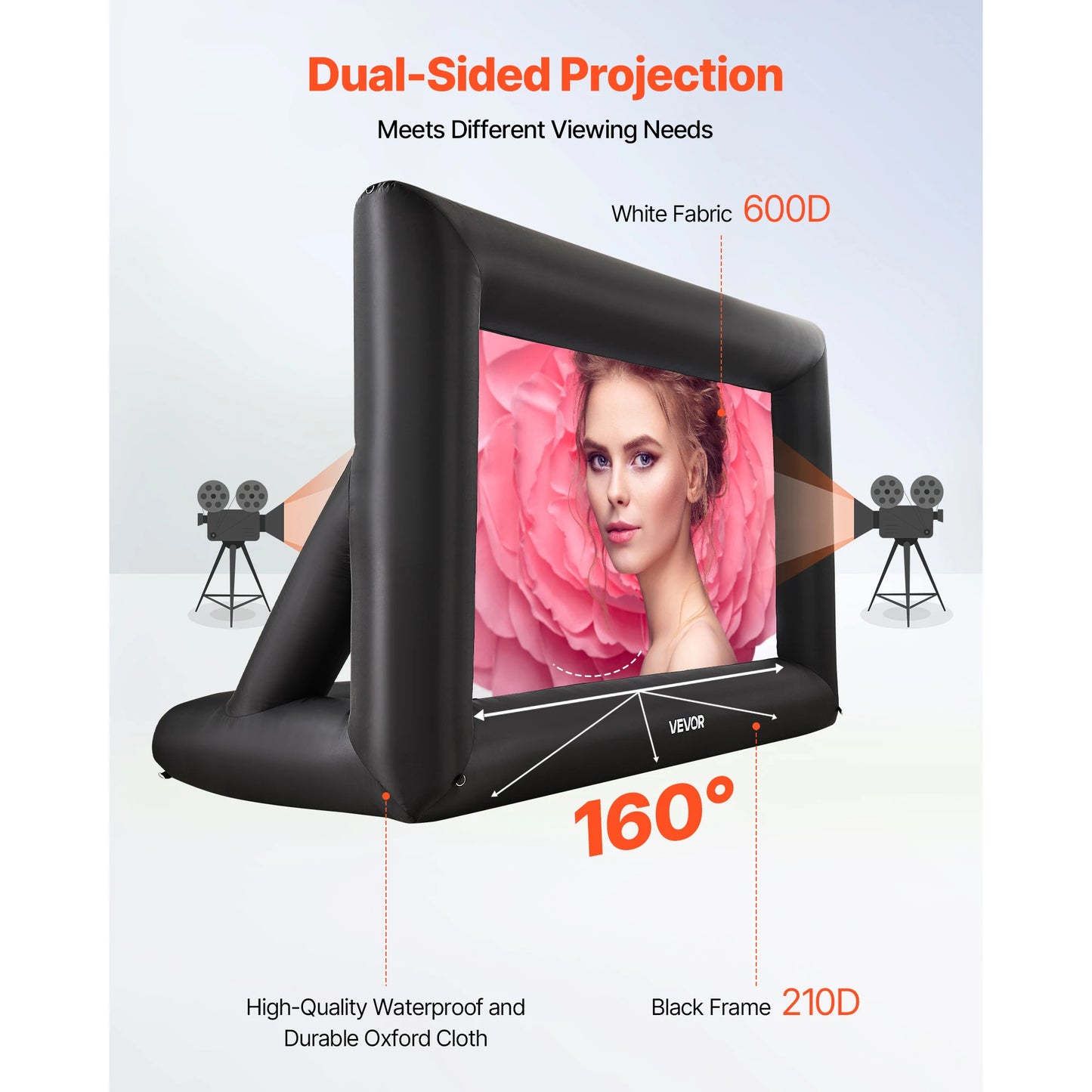 SucceBuy Inflatable Screen – 14 to 20 FT, 120W Blower