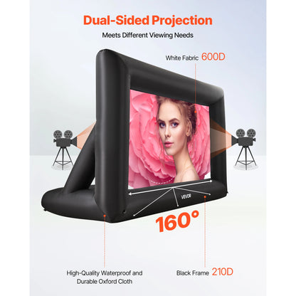SucceBuy Inflatable Screen – 14 to 20 FT, 120W Blower