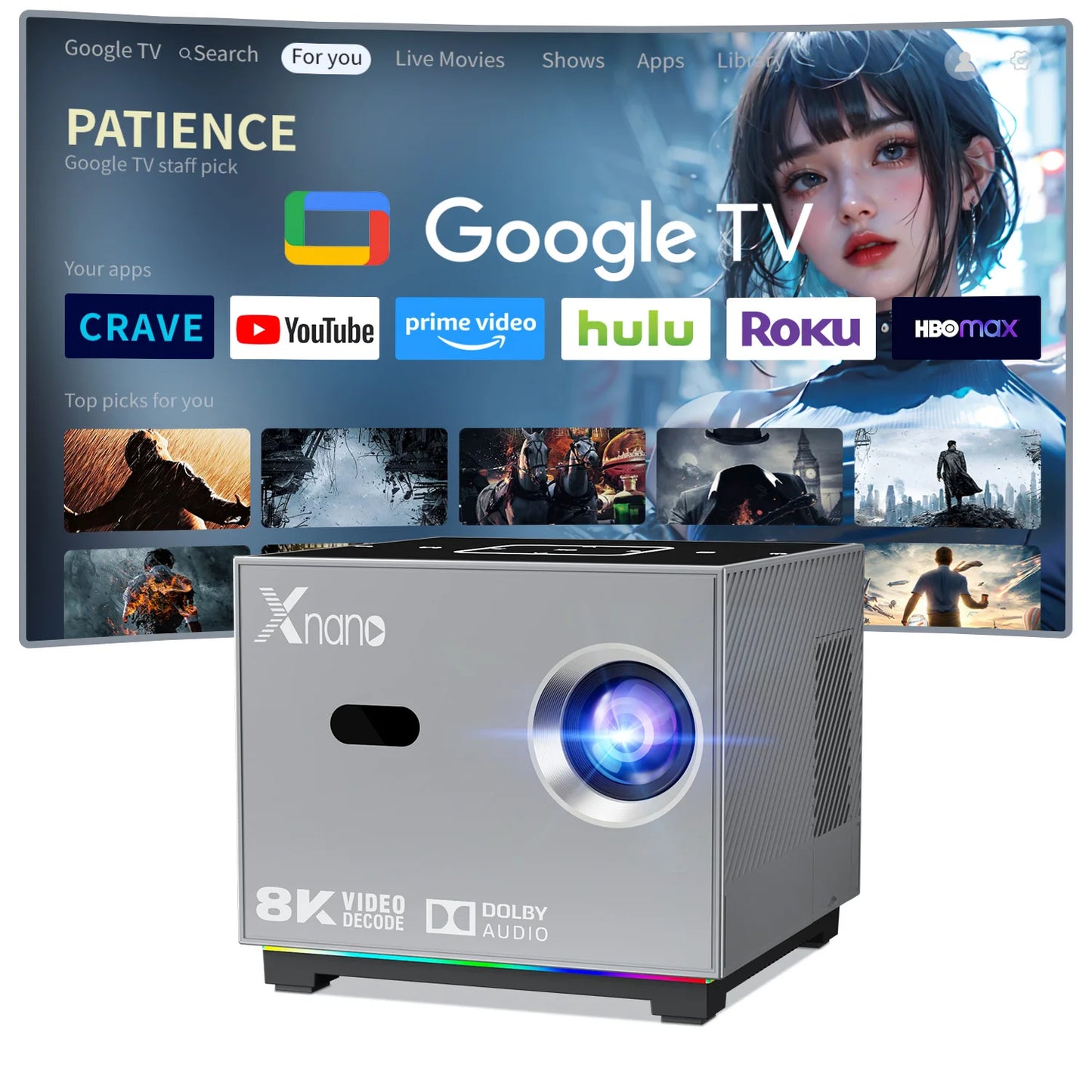 Portable LED Projector – WiFi, BT, Voice Remote