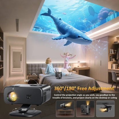 HORLAT M4 – Portable 4K Mini Projector, 64GB