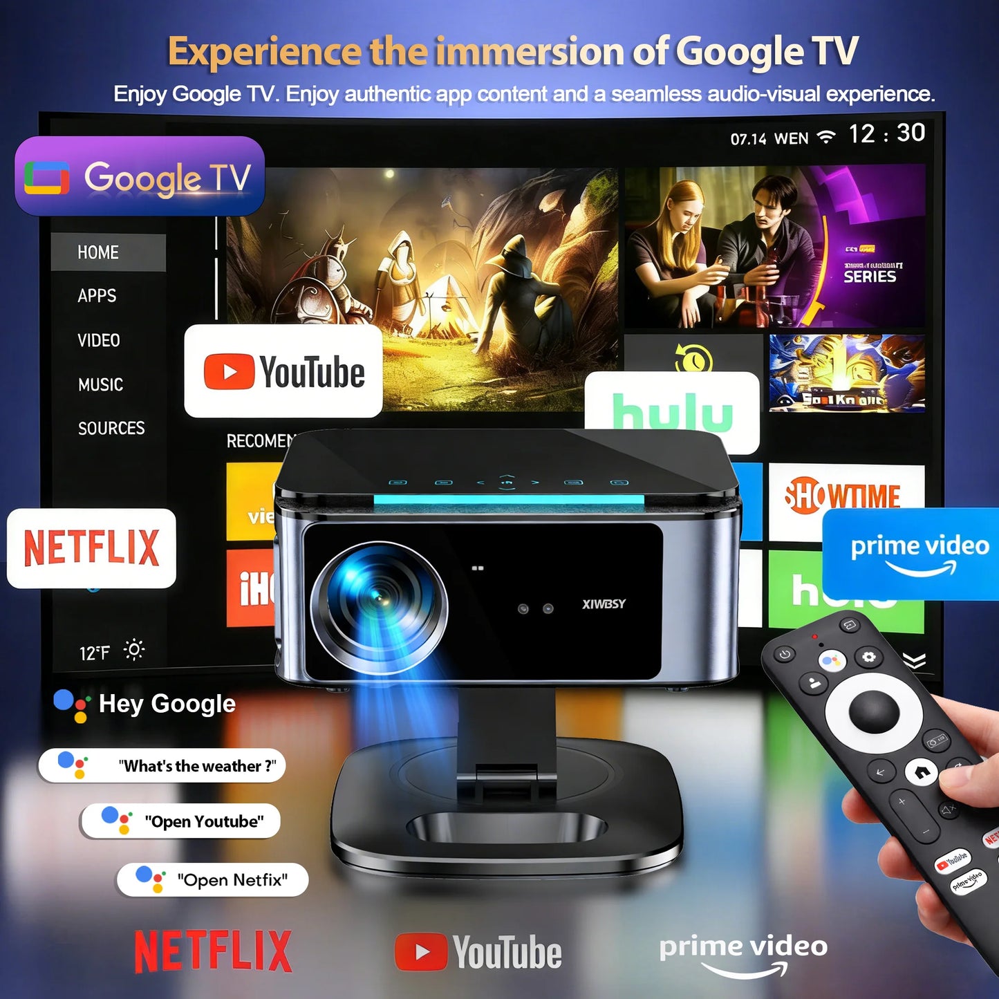XIWBSY 4K Ultra HD – 3200 ANSI, Google TV, BT5.4
