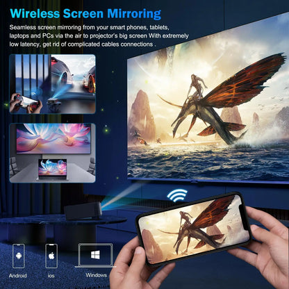 DESS 4K Projector – Auto Focus, Voice Control, 1500 ANSI