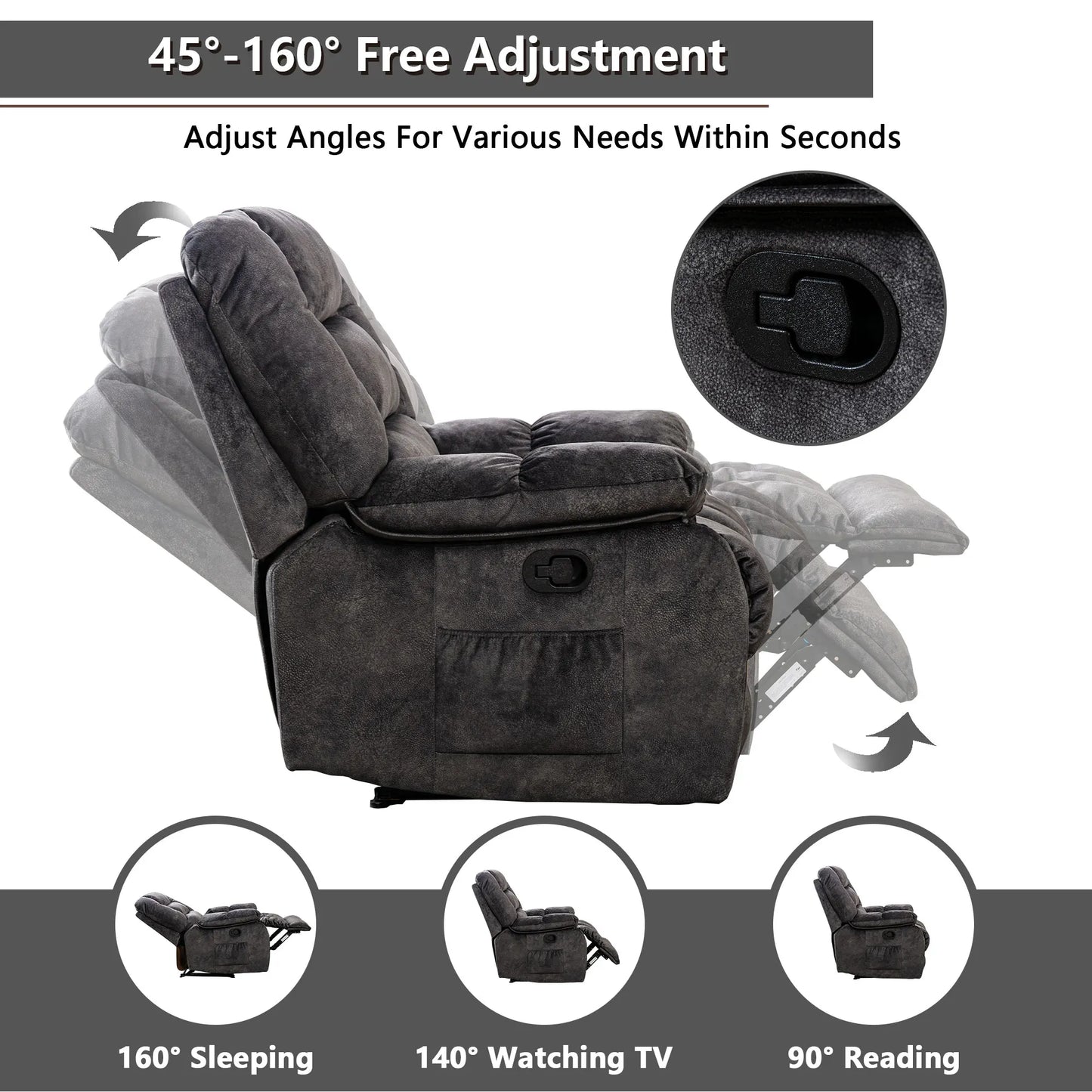EBELLO Manual Massage Sofa – Heating, Fabric