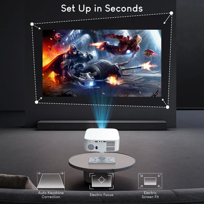 Salange 1080P Projector – Android 13, 4K, Auto Keystone