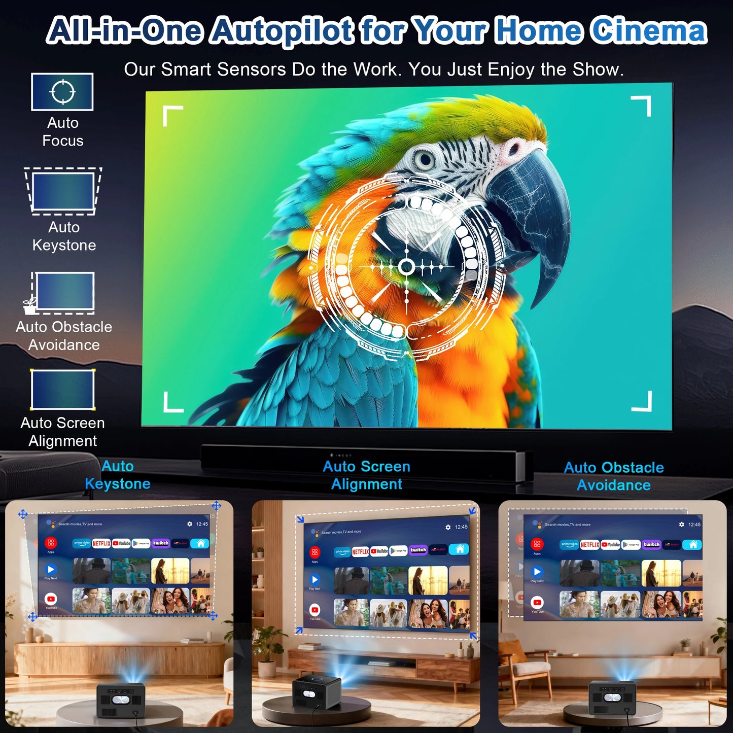 HORLAT Sealed Google TV – 3500 ANSI, 4K UHD