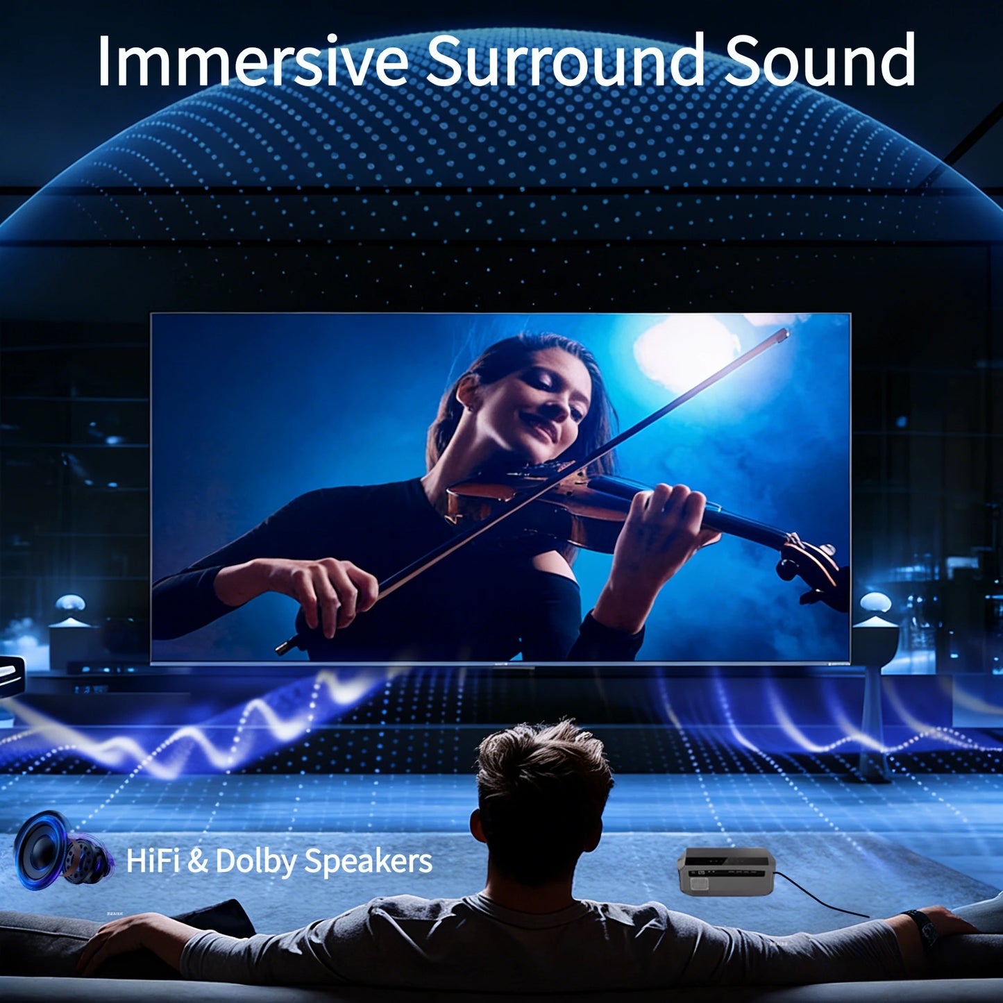 4K Movie Projector – 3500 ANSI, HDR, Auto Focus