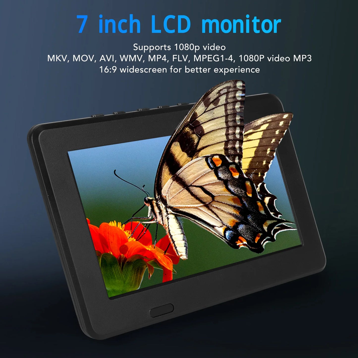 Portable 7" LED Digital TV – ATSC, USB Storage