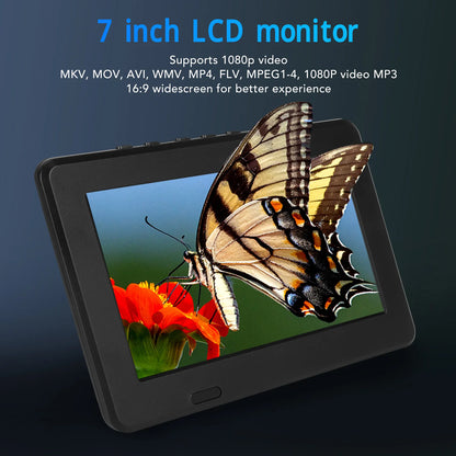 Portable 7" LED Digital TV – ATSC, USB Storage