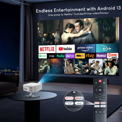 Salange 1080P Projector – Android 13, 4K, Auto Keystone