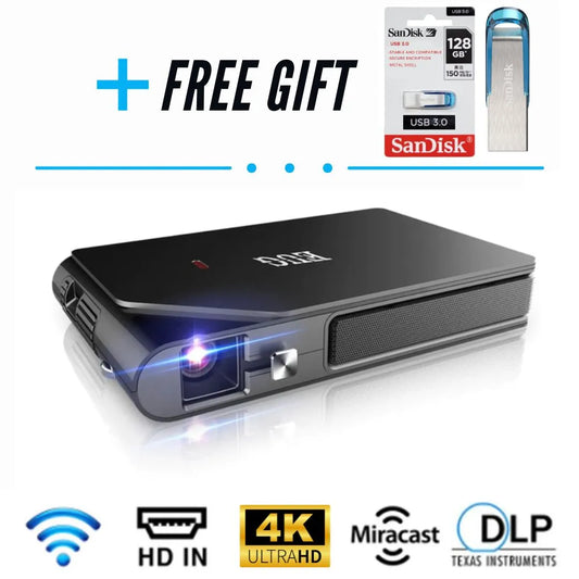 Mini Projector D7W™ 4k | 10000 Lumens | Bluetooth WIFI | 1600 ANSI
