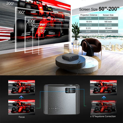 WEWATCH V50 Mini Projector | 1080P Full HD LED | Bluetooth