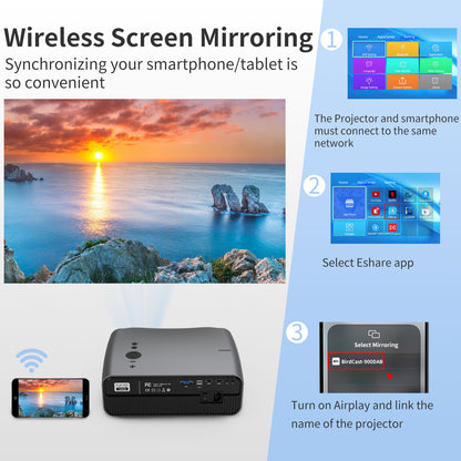 CAIWEI Projector 4K Native | Multifonctions |  10000 Lumens