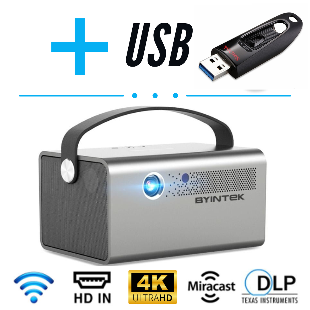 The BYINTEK ULTIMA® Projectors with Sandisk USB Flash Drive ( CHOISE CAPACITY 34GB / 64GB /128 GB )